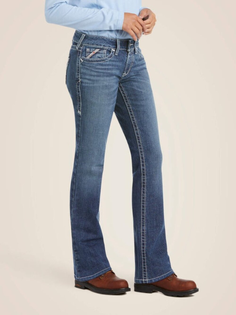ARIAT FR Pants Mid Rise Bootcut Jeans Flame Resistant Womens Size 34L (38x32)
